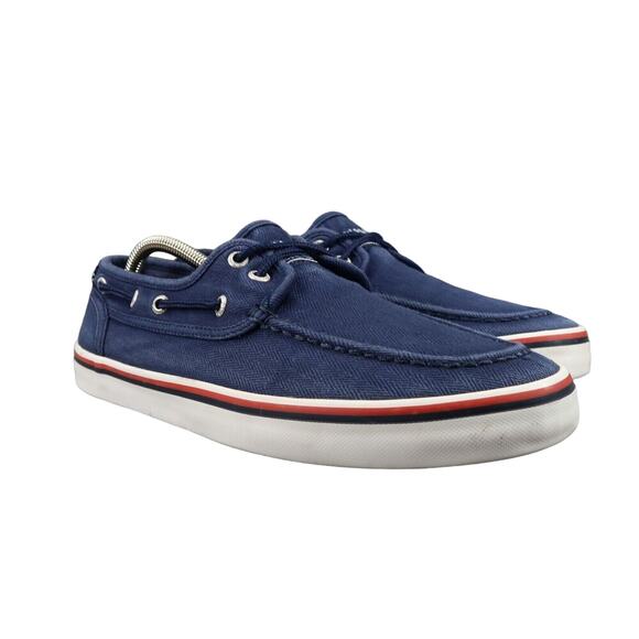 Nautica Shoes Mens 9.5 Sneaker Boat Slip On Casual Canvas Moc Toe Blue Spinnaker - Picture 1 of 13